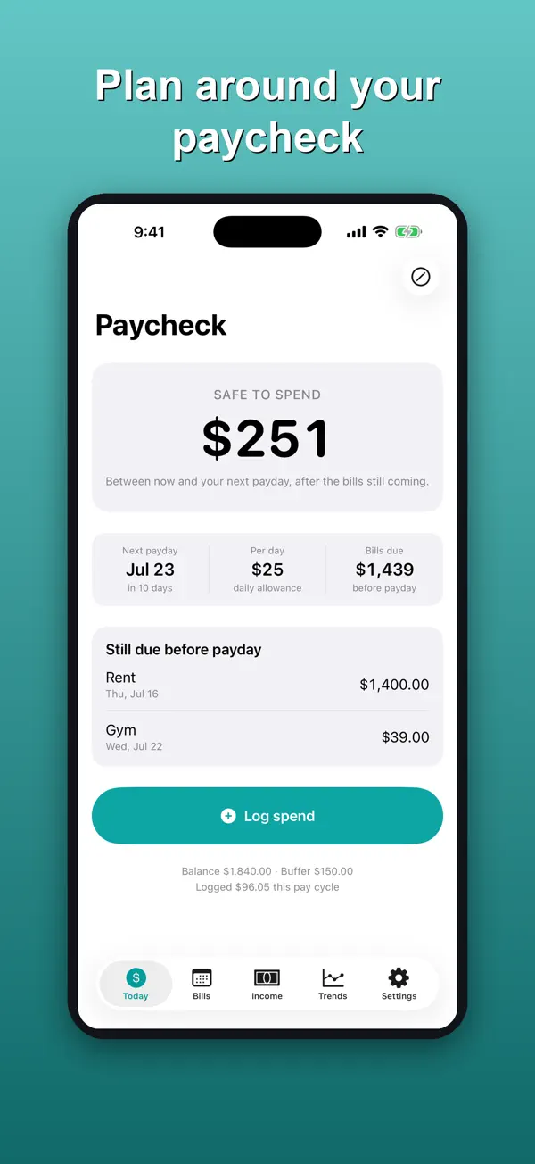 Paycheck Planner screenshot 1 of 3