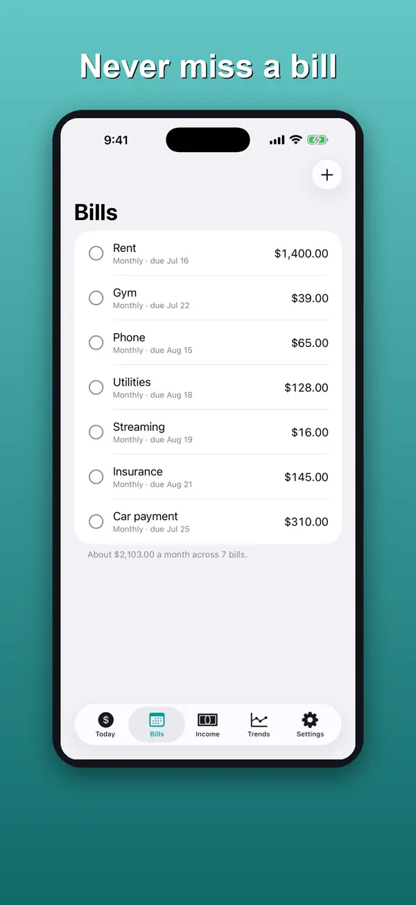 Paycheck Planner screenshot 2 of 3
